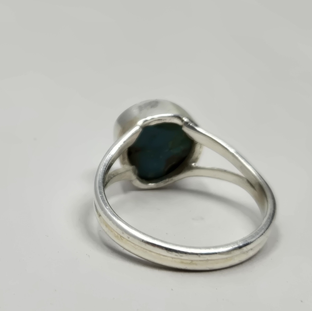 Sterling Silver .925 & Turquoise Womens Ring Sz 9.5 Western Cowgirl Rodeo Fun - Picture 4 of 8